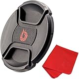 77mm Snap-On Center-Pinch Lens Cap, Extra Strong Springs, Perfect Fit Camera Lens Cover, Made From 100% Recycled Plastic - Compatible With Nikon, Canon, Sony &amp; Other DSLR Cameras