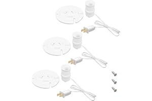 Norward 3 Set Blow Mold Light Kit Replacement, E27 E26 Bulb Cord Kit for Halloween,Christmas,Salt Lamp,Craft Indoor Outdoor Decorations,Salt Lamp Base with Fuse Plug