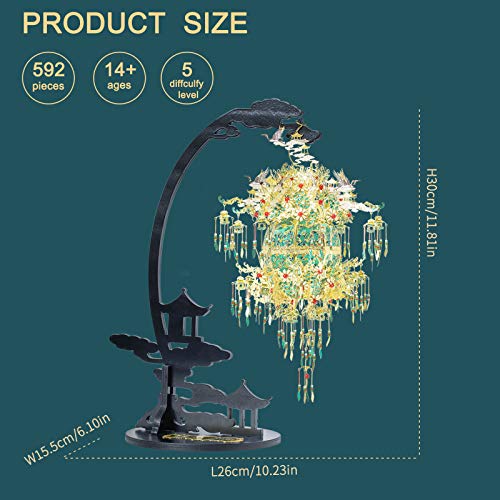 Piececool 3D Metal Puzzles for Adults, Silver Sachet with Grape DIY 3D Model Building Kits for Teens Boys, Great Halloween, 592 Pcs