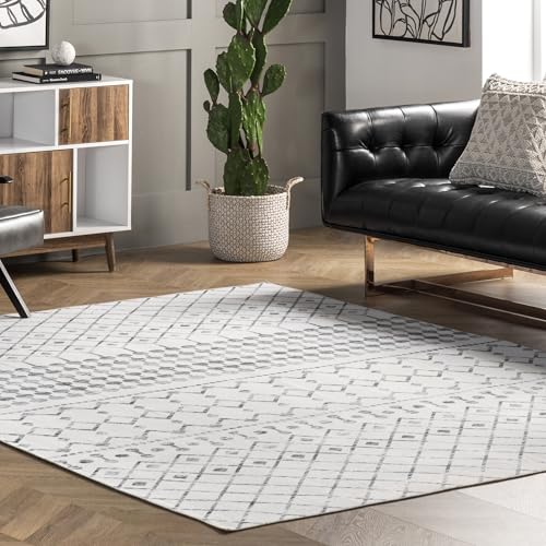 nuLOOM 6' x 9' Machine Washable Stain-Resistant Area Rug with Non Slip Backing,…
