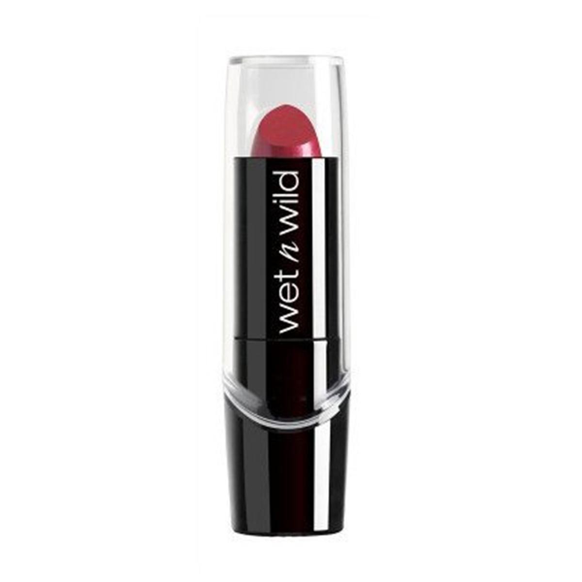 Wet n Wild, Silk Finish Lipstick, Creamy Lipstick with Rich and Silky Texture and Buildable Color, Hydrating Formula with Vitamins A & E, Aloe Vera and Macadamia Nut Oil, Just Garnet