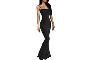 VIUTIL Women's Maxi Bodycon Dress Sexy Spaghetti Strap Sleeveless Tight Slip Long Dresses 2023