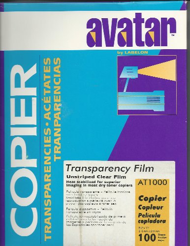 Avatar AT1000 by Avalon Transparency Film, Unstriped Clear Film, 8.5 x 11
