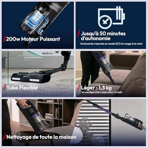 HF1 Core Flexi Aspirateur Balai sans Fil | 50 Min d'Autonomie