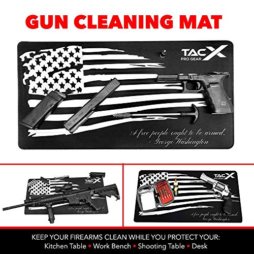 Gun Cleaning Mat 12 x 24 Inch 2A Tattered Distressed US Flag 3mm