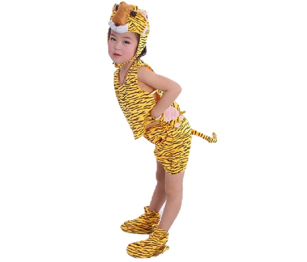 MATISSA Kids Sleeveless Animal Costumes Children's Summer Fancy Dress Pajama Party Cosplay (Tiger, L (For kids 105-120 cm tall))
