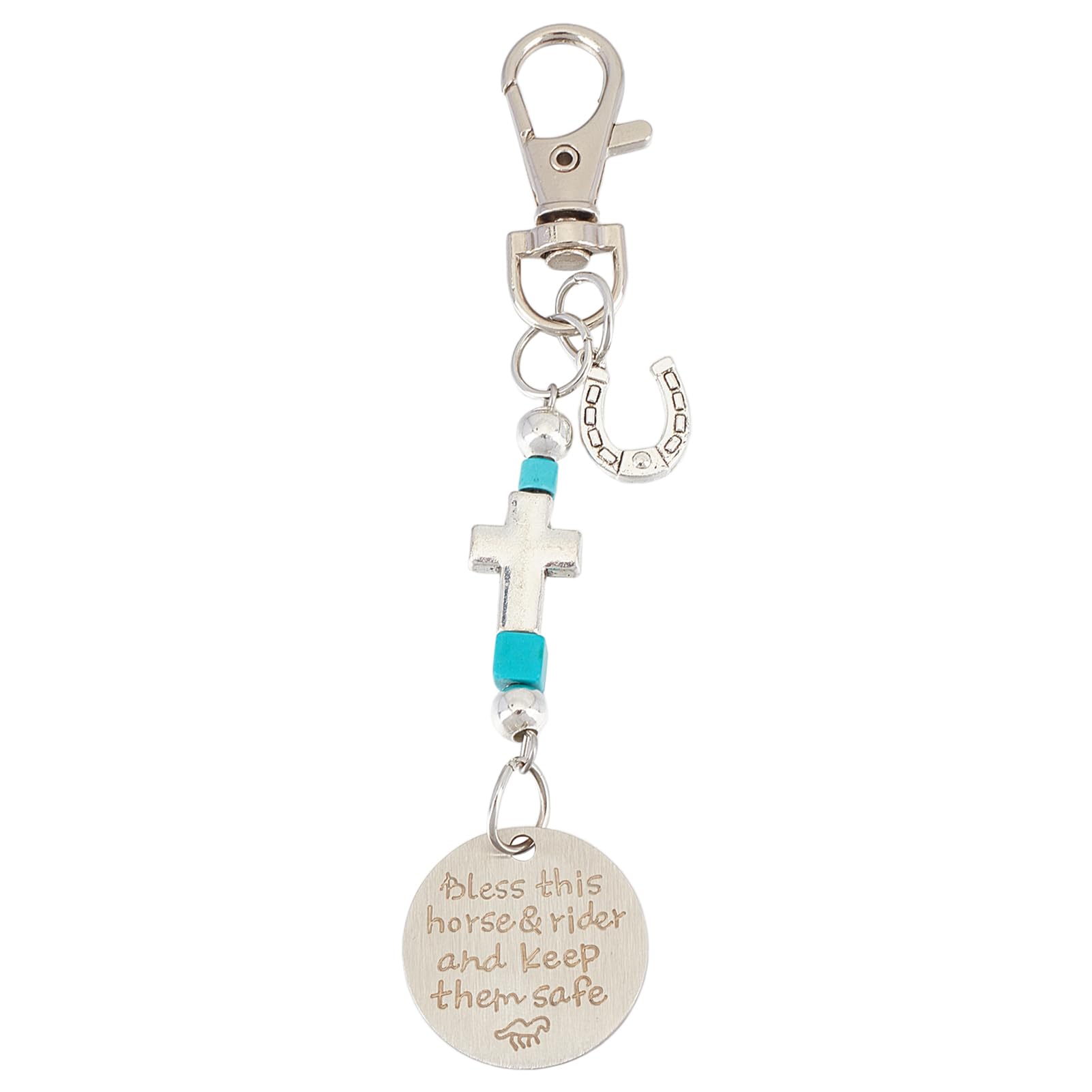NICENEEDED Horse Saddle and Bridle Charm Clip, Bridle Saddle Charm for Horse Rider Saddle Rope Keychain, Horseshoe Keychain Vintage Horse Saddle Keychain Western Alloy Keychain with Buckle