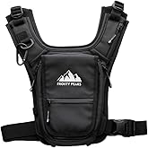 FROSTY PEAKS Minimalist Chest Rig, Outdoor, Chest Pack with Easy-Access Phone Pouch, Dual-Side Pockets, (Black)