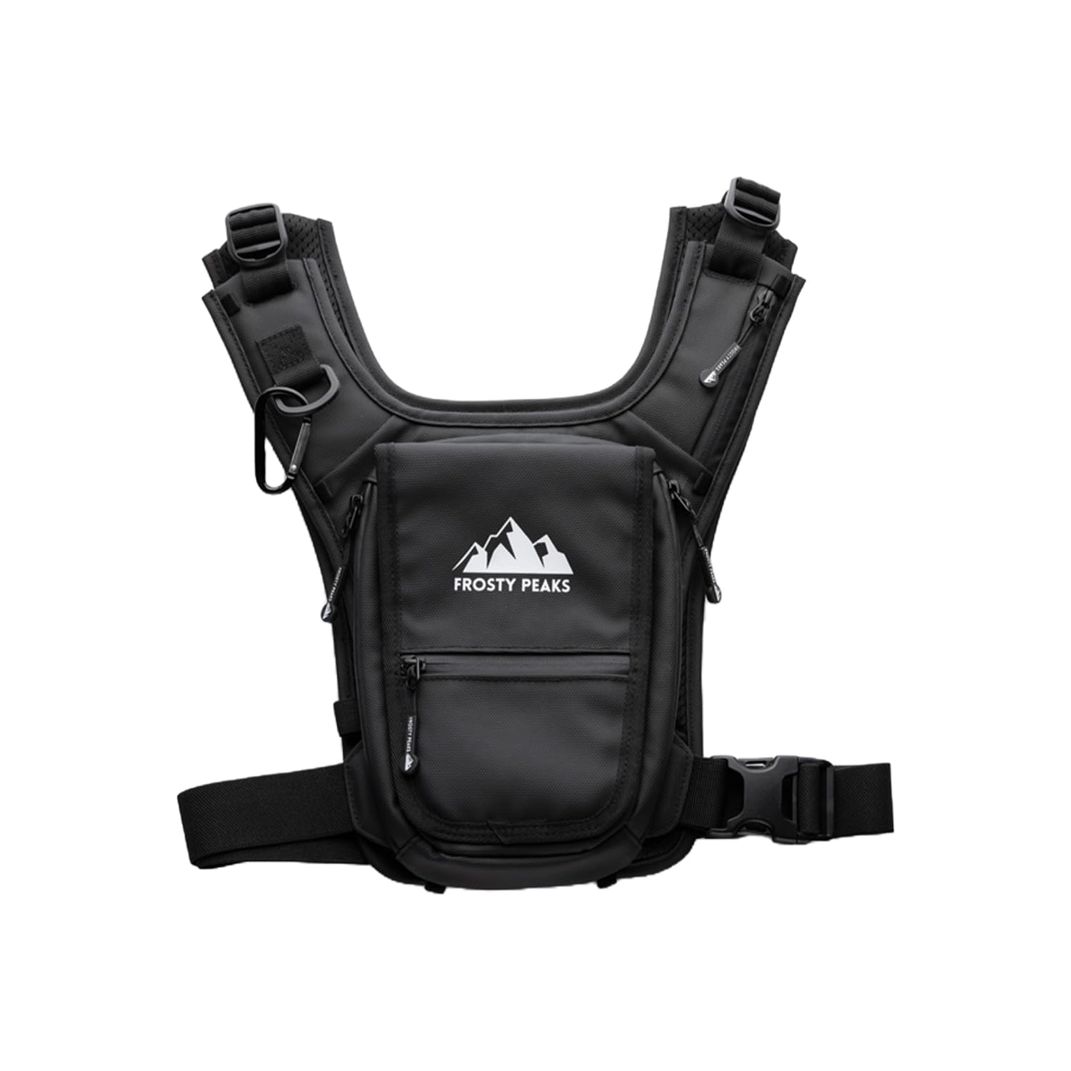 Photo 1 of FROSTY PEAKS Minimalist Chest Rig, Outdoor,Chest Pack with Easy-Access Phone Pouch, Dual-Side Pockets, Credit Card/Cash Slot (Black)