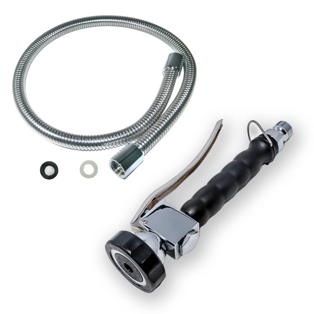 Industrial Kitchen Shower Sprayer Faucet Set and Hosepipe Hose for Hospitality Sink - for Extending Sprayer Taps for Restaurant Kitchen Sprayers.