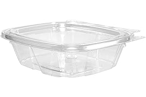 DART CH8DEF 8 oz Tamper-Resistant Clear Hinged Container with Flat Lid (Case of 200)