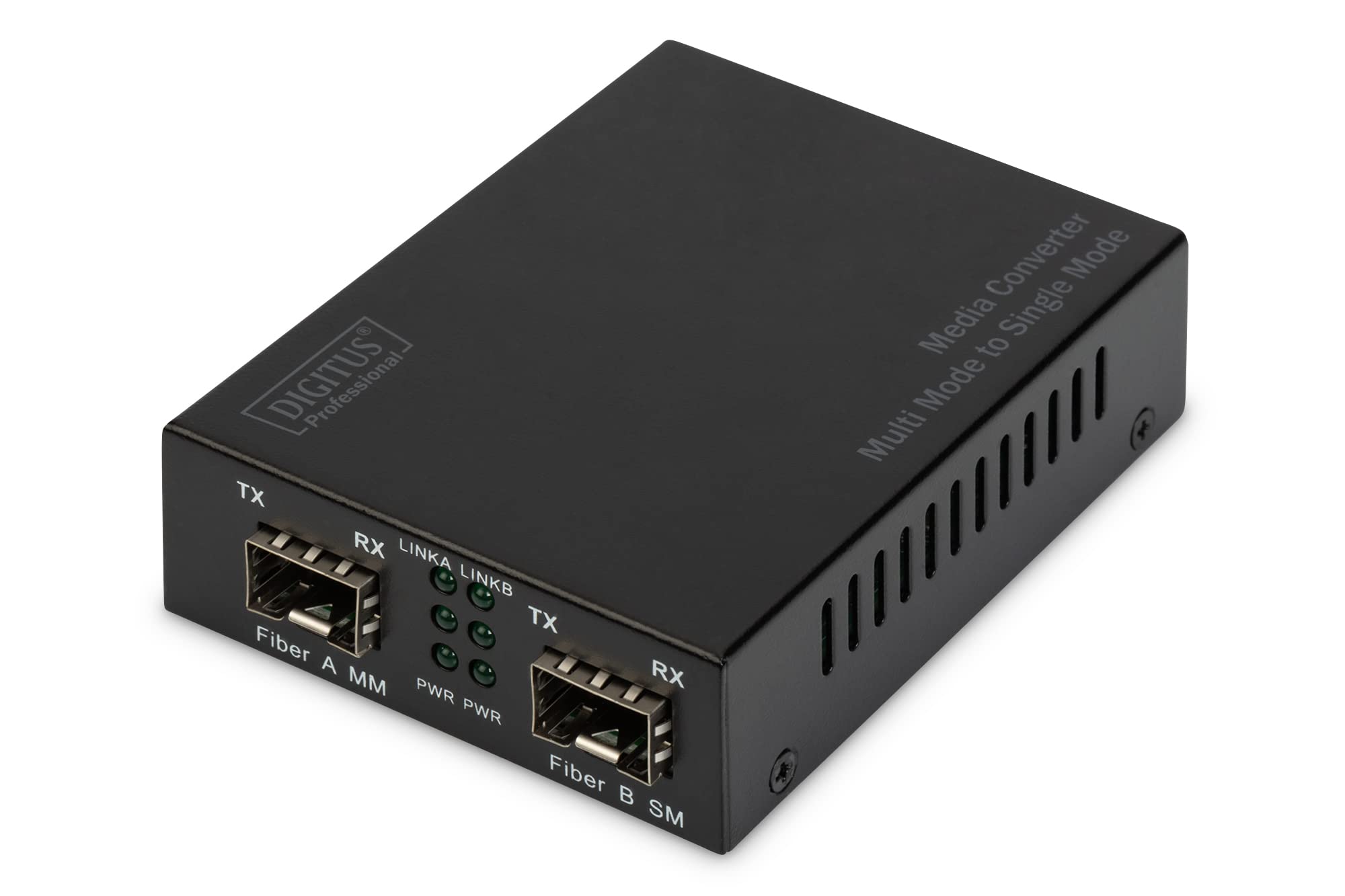 DIGITUS Gigabit Multimode to Singlemode Media Converter SFP to SFP, 155Mbps, 1.25Gbps, 850nm to 1550nm