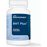 Life Enhancement BHT Plus - Antioxidant Preservative - 180mg BHT and 80mg Vitamin C (Ascorbyl Palmitate) - 100 Serving