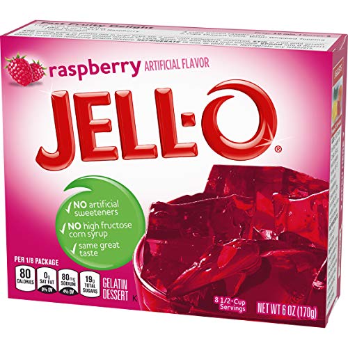 JELL-O RASPBERRY GELATIN MIX (6 OZ BOXES