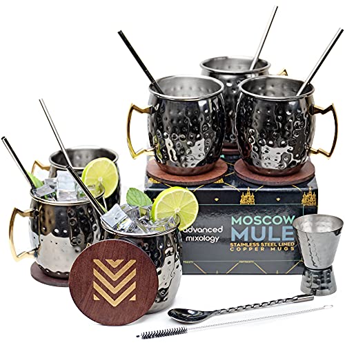 [Gift Set] Advanced Mixology Black Moscow Mule Mugs (18oz) Black Mule