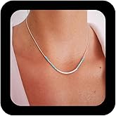 Iaceble Bohemia Bar Turquoise Choker Necklace Tube Bar Necklace Turquoise Bead Chain Necklace Silver Bar Clavicle Necklace Jewelry for Women