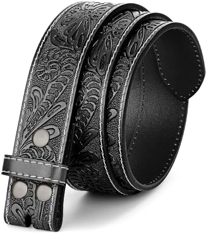 4349 Western Genuine Leather Beaded Belt For Men And Women HILASON Western Genuine Leather Belt for Men Women Cowboy  main image 4