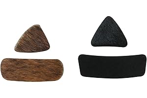 DGBRSM 2 Pairs Archery Arrow Rest Stick Rest Adhesive Backed Stick on Longbow Fur Pad for Recurve Bow Hunting Shooting (Black and Brown) Outdoor Hunting Shooting Accessory Arrow Rest for Archery