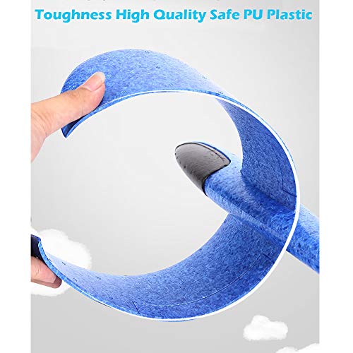 Xstar Large Size 17.5inch Foam Glider Airplane Outdoor Paper Plane Sports Easy Assemble Manual Throwing Fun Challenging Toy Aerobatic Airplane Model Foam Folding Plane Aircraft (Blue) - Thumbnail 3