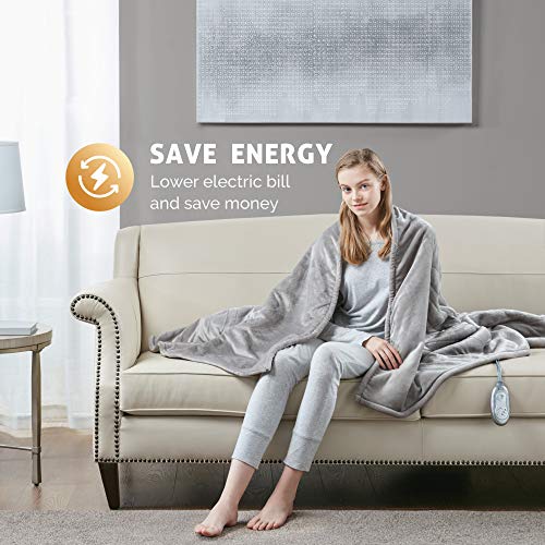 Hyde Lane Luxury Heated Electric Blanket Throw Oversized 60 x 70