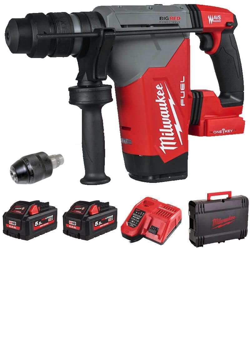 Perforatore SDS M18 ONEFHPX 552X MILWAUKEE + 18V 2 batterie 5,5 Ah - 4933478496