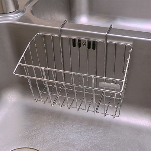 Sponge Holder with Dish Brush- Sink Caddy Stainless Steel Soap Organizer Tray, Dishwashing Liquid Drainer Utensil Rack - Thumbnail 5