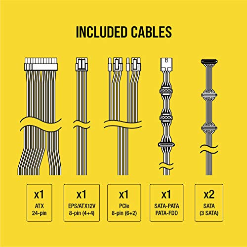 Corsair CV Series, CV550, 550 Watt, 80+ Bronze Certified, Fixed Cable Power Supply (CP-9020210-NA)