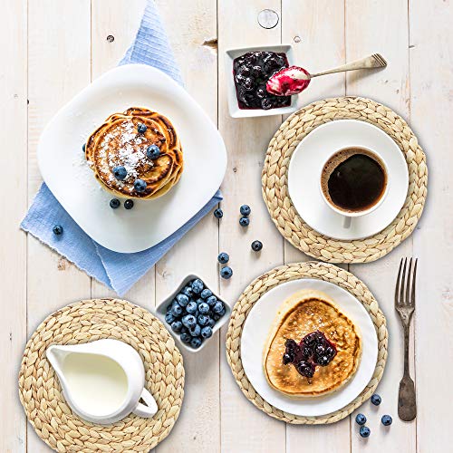 Water Hyacinth Placemats (Set of 4) 11.8” Braided Round Rattan
