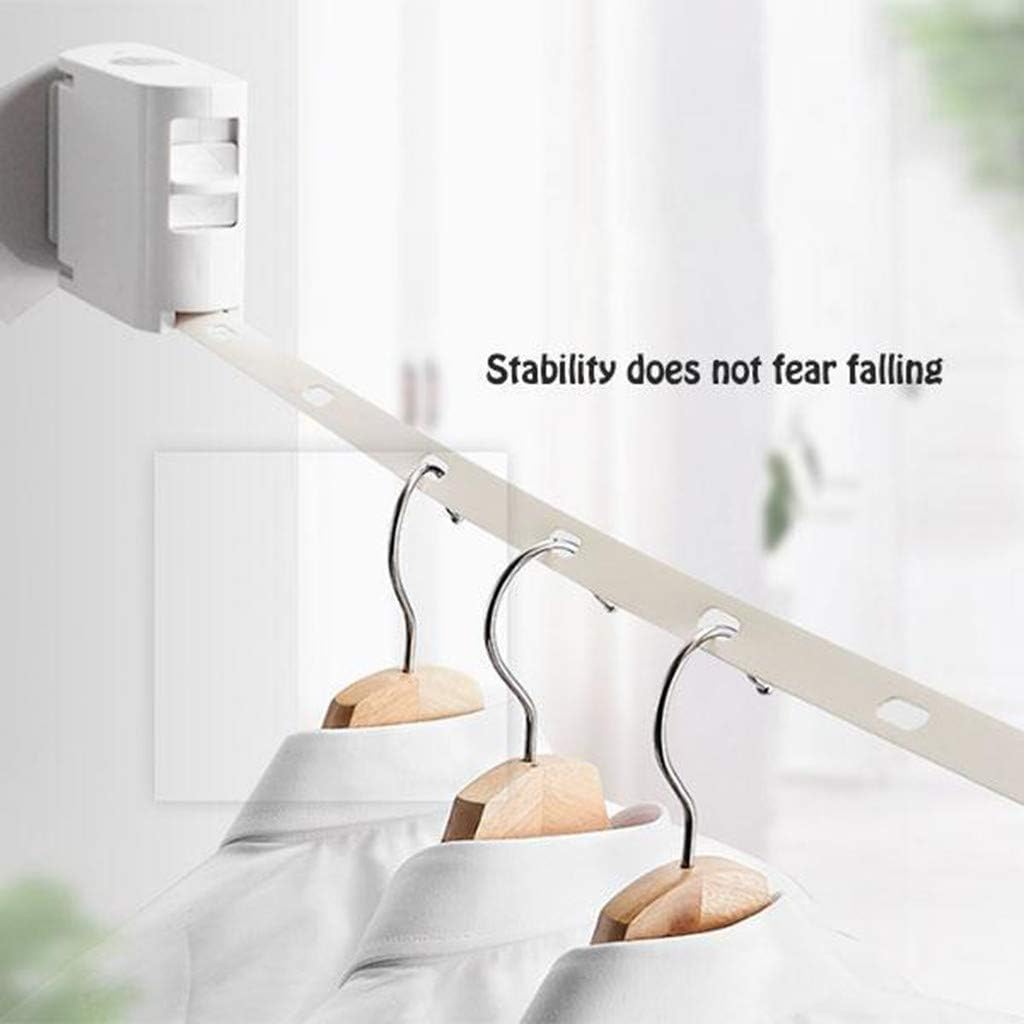 Gallity Retractable Indoor Clothesline with 13.8 ft Cord Portable Heavy Duty PVC Clothesline - Wall Mounted Adjustable Easy Installation, Punch-free- Hang Wet or Dry Laundry (White)
