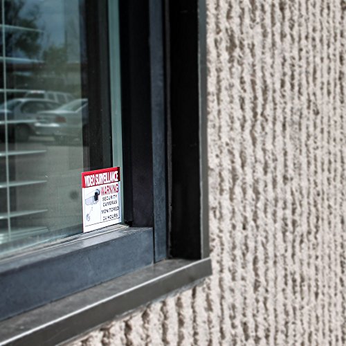 Best Quality Home Security Sign and Business Camera & Video Surveillance Sticker for Indoor Outdoor Use Long Lasting Weatherproof Window & Door Warning Alert 24 Hour Surveillance Decal 4x3 in - 6 Pack - Thumbnail 5