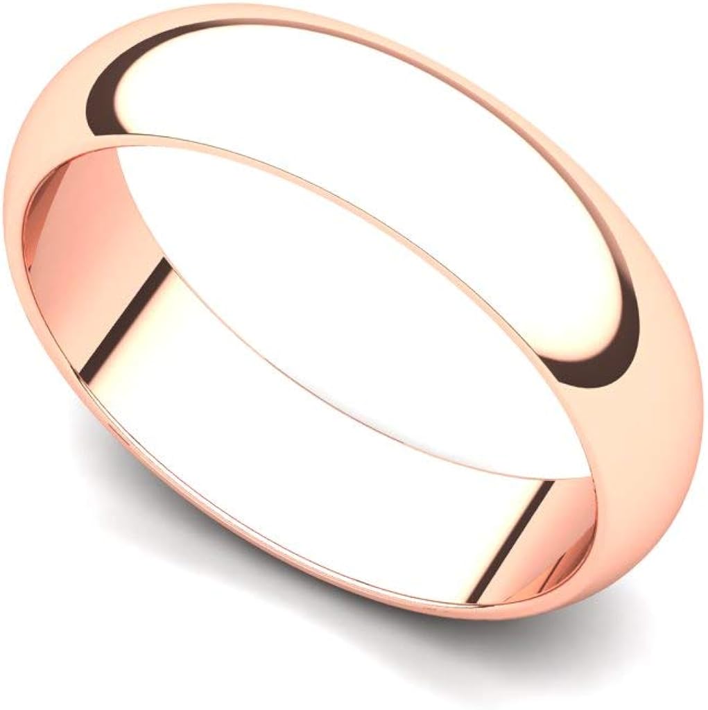 14K or 18K Gold 5mm Traditional Plain Wedding Band | Amazon.com