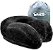 Enzo Travel Neck Pillow - Memory Foam Cooling Gel Technology and Washable Cover Packed in Small Bag for Air, Bus and Car Travels (Castlerock Grey)