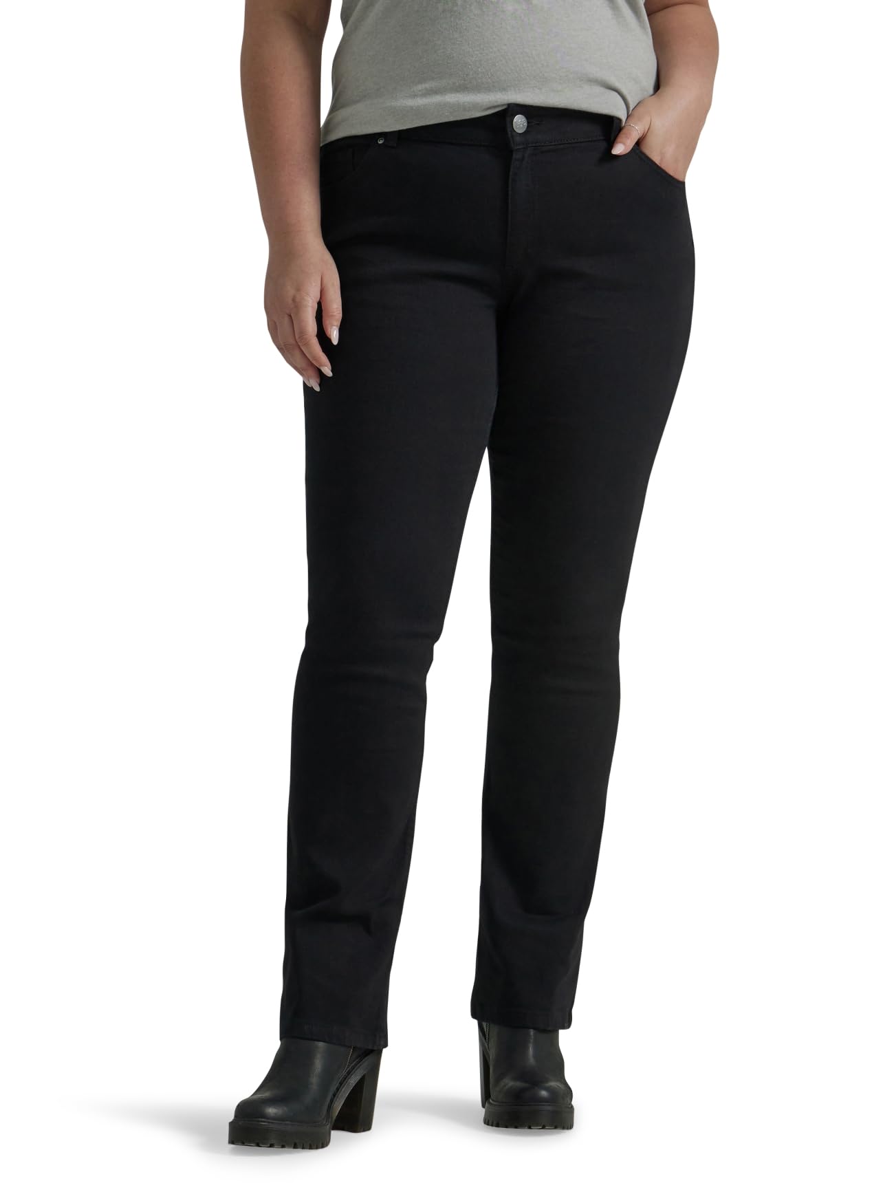 Photo 1 of Lee Women's Plus Size Legendary Mid Rise Bootcut Jean Black 22 Plus Medium