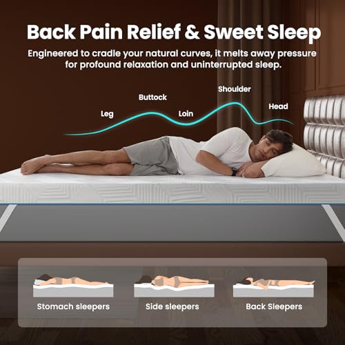 BedStory Full Size Mattress Topper 4 Inch, High Density Memory Foam Bed Pad Double for Back Pain Relief, Cooling Skin-Friendly Cover, No Odor, CertiPUR-US Certified