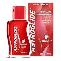 Astroglide Strawberry Liquid - Water Based Personal Lubricant with Strawberry Flavoring - Long-Lasting, Latex-safe Lube Cleans Up Easily!