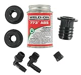 Valterra RK908 ABS Tank Fill Kit with Straight Barbed Elbow and Cement