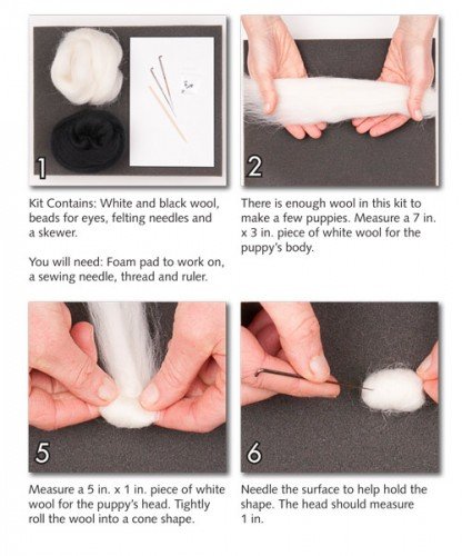 WoolPets Puppies Wool Needle Felting Craft Kit. Made in the USA.