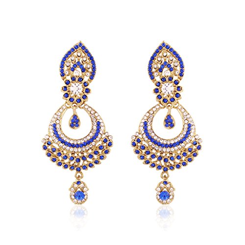 I jewels gold plated stone earrings for women e2311bl (…