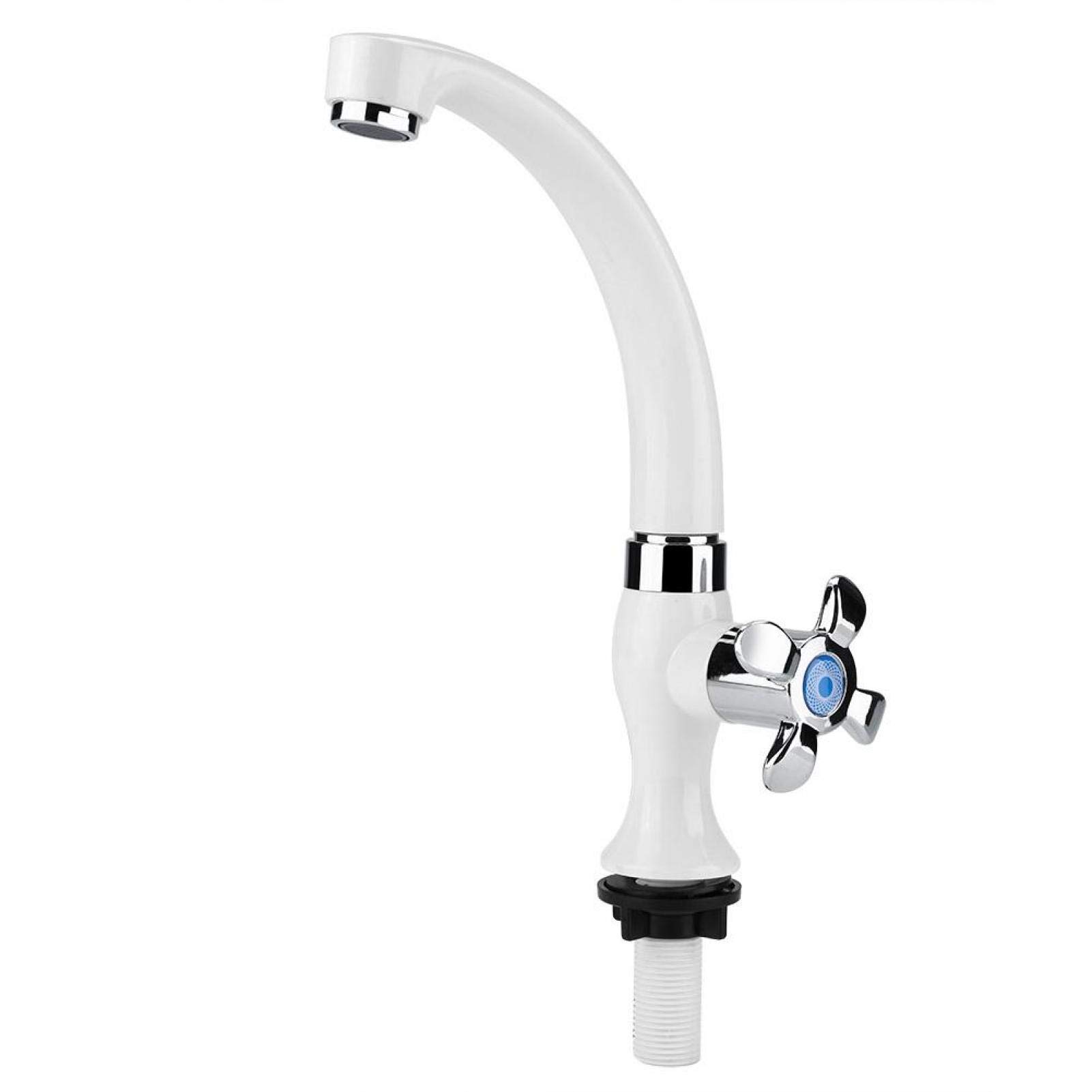 Kitchen Sink Taps Mixer, Single Cold Water Kitchen Taps, G1/2 Sink Tap with 360 ° Swivel High Spout for Bathroom and Kitchen Faucet(Plum Bossom Shape Handle)