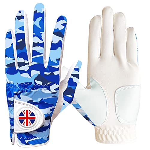 Golf Gloves Men Left Hand Right with Ball Marker Cabretta Leather Weathersof Rain Grip Value Pack,Mens Golf Glove Fashion Pattern Wear Resistant (Camouflage Pattern-1 Pack, S-Worn on Right Hand) — image 1