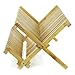 Bamboo Dish Drying Rack - Foldable And Collapsible Eco Friendly Plate Dryer With Detachable Utensil Holder