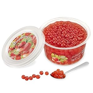 Original Popping Boba Fruchtperlen für Bubble Tea – 450g – Erdbeere – Ohne künstliche Farbstoffe, echte Fruchtsäfte…