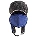 mysuntown Unisex Winter Trooper Hat Hunting Hat Ushanka Ear Flap Chin Strap and Windproof Mask(Blue Color)