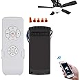 QIACHIP Upgrade Universal WIFI Ceiling Fan light Remote Control Kit, Wireless Fan Speed Lamp Controller with Timing Compatiple for Alexa, Google Home, Phone,Voice Control