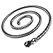 INBLUE Men's 4.6mm Wide Stainless Steel Necklace Curb Chain Link Black 14~40 Inch