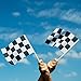 Pangda 24 Pieces Checkered Flag 8 x 5.3 Inch Racing Polyester Flags with Plastic Stick