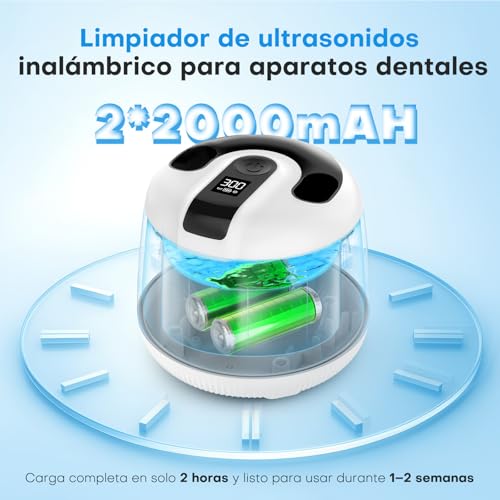 MEKO Limpiador Ultrasónico UV 48000 Hz para Férula Dental, Baño Ultrasónico 200 ml Silencioso con Temporizador Digital, Apto para Aparatos Dentales, Prótesis, Retenedores y Joyas de Plata