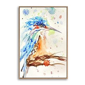 Framed Canvas Home Artwork Decoration Watercolor Painting Canvas Wall Art for Living Room, Bedroom - 16x24 inches