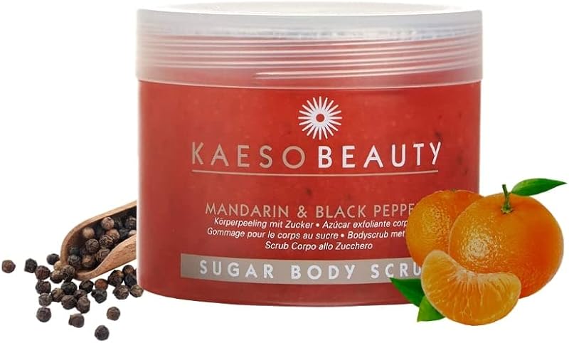 Kaeso Beauty Mandarin Black Pepper Sugar Body Scrub 450ml Exfoliating