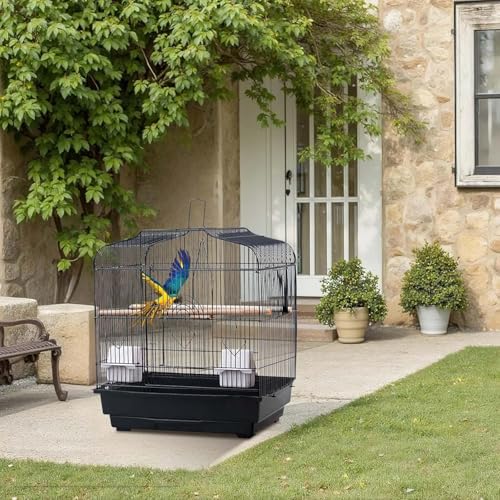 Garvee 20.5 in Portable Travel Bird Cage, Parrot Cage with Handle, Standing Pol…